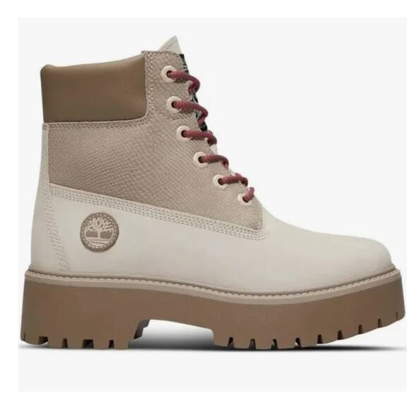 Timberland Stone Street Platform Hiker Boots -White Nubuck-Size: 8 - Picture 7 of 8
